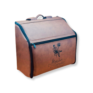 Housse accordéon chromatique simili cuir marron 80 basses