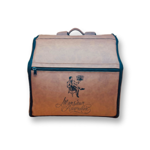 Housse accordéon chromatique simili cuir marron 96 basses