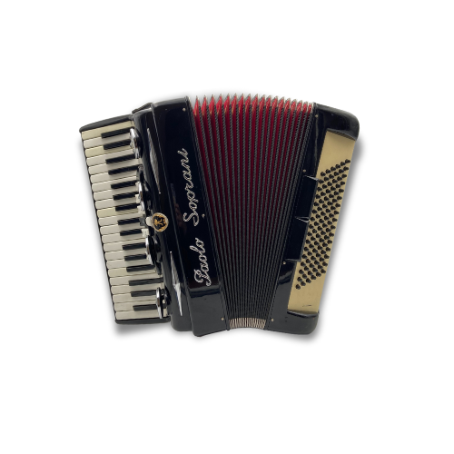 Illustration : Accordéon Paolo Soprani touche piano noir 96 basses 3 voix