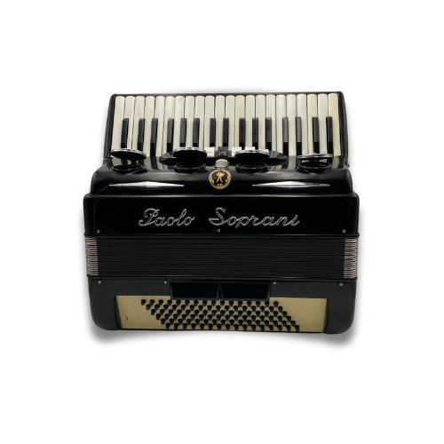 Illustration : Accordéon Paolo Soprani touche piano noir 96 basses 3 voix