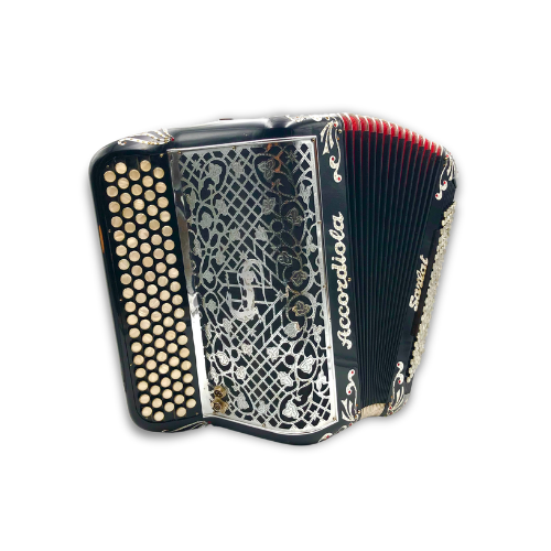 Illustration : Accordéon Accordiola noir 120 basses 4 voix