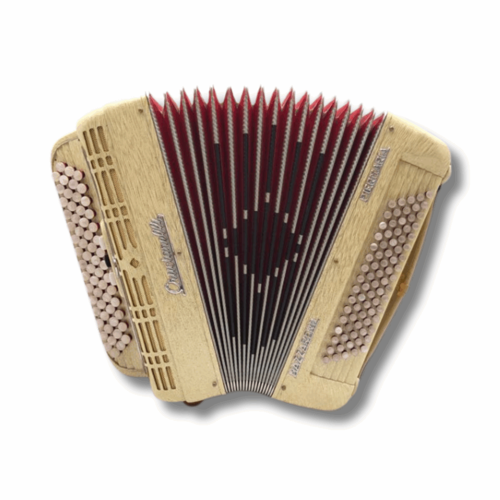 Illustration : Accordéon Crucianelli 2 voix 80 basses blanc paillette