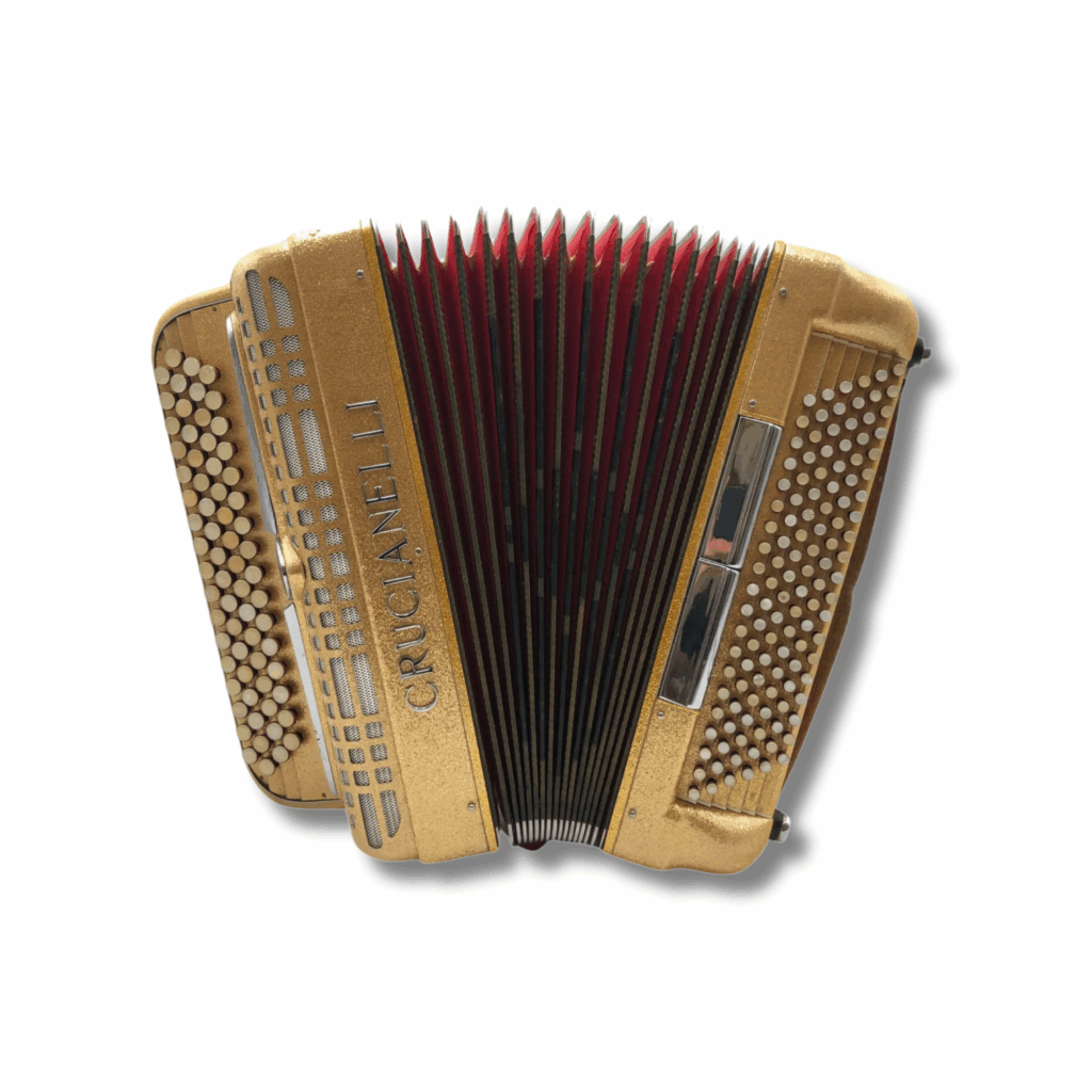 Illustration : Crucianelli 3 voix 120 basse Or paillette