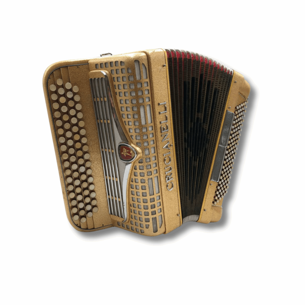 Illustration : Crucianelli 3 voix 120 basse Or paillette