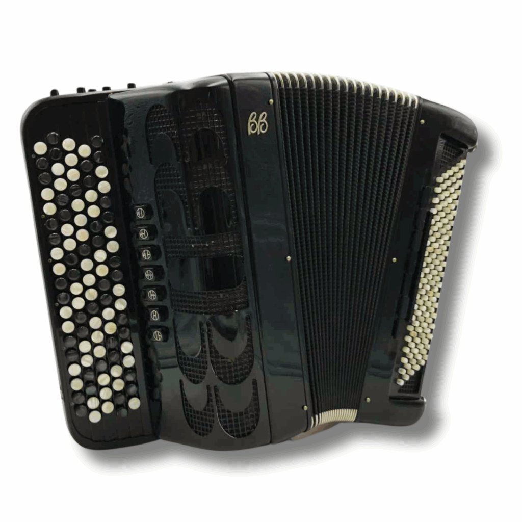 Illustration : Accordéon Ballone Burini 3 voix à déclencheur