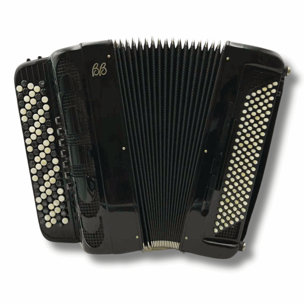 Illustration : Accordéon Ballone Burini 3 voix à déclencheur